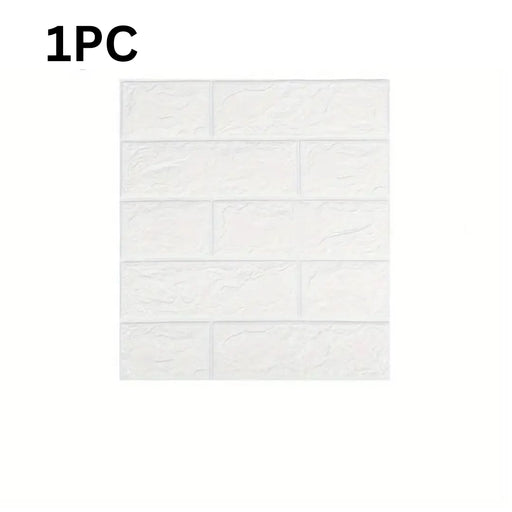 5Pcs 3D PE Foam Brick Wall Stickers – Self-Adhesive Waterproof Wallpaper Tiles, 70×77Cm