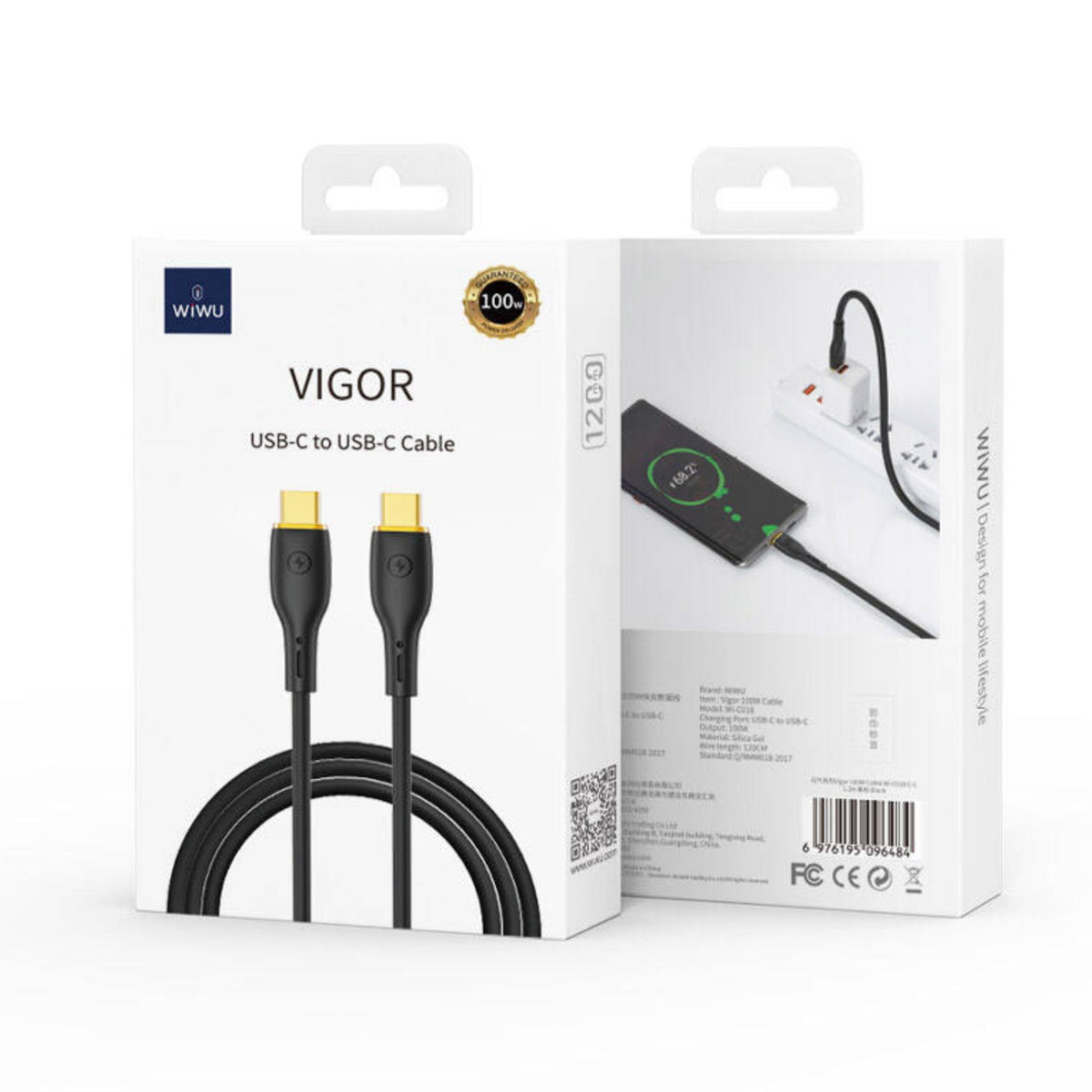Wiwu Vigor 100W USB-C to USB-C Cable Wi-C018 120CM