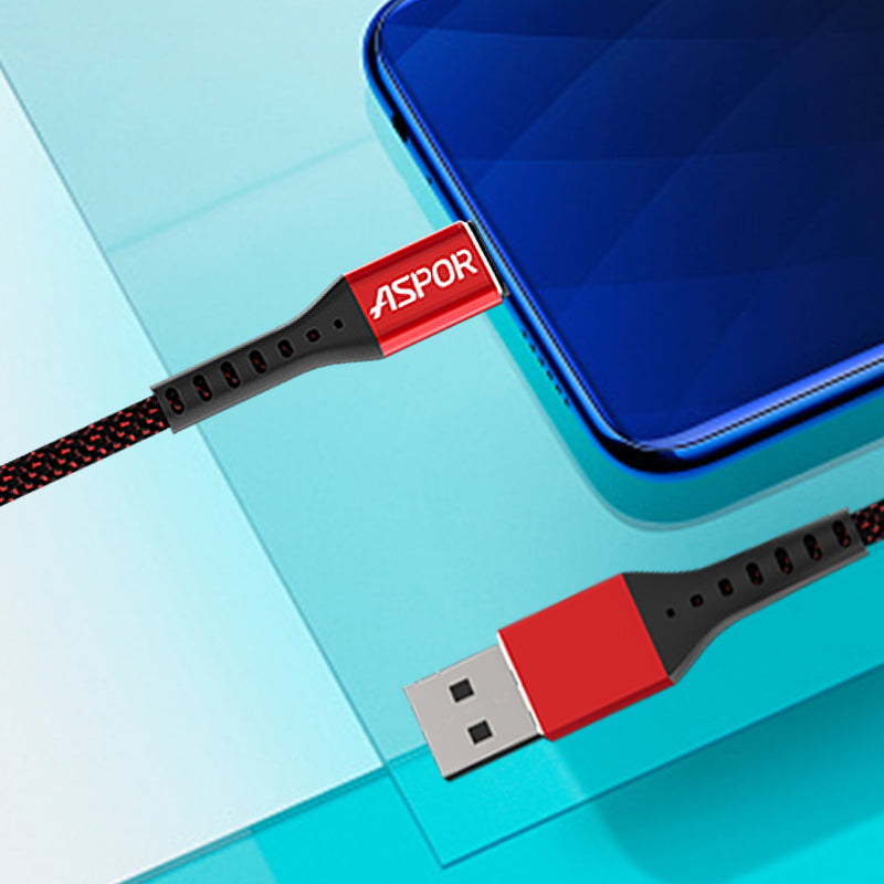 Aspor a166 USB to Micro 1M Fast Charging Data Cable