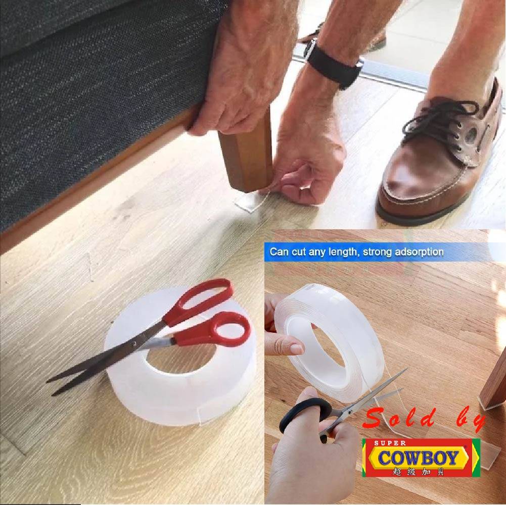 Heavy Duty Nano Adhesive Tape 3M | Double Sided Transparent Magic Gel Tape | Reusable Washable