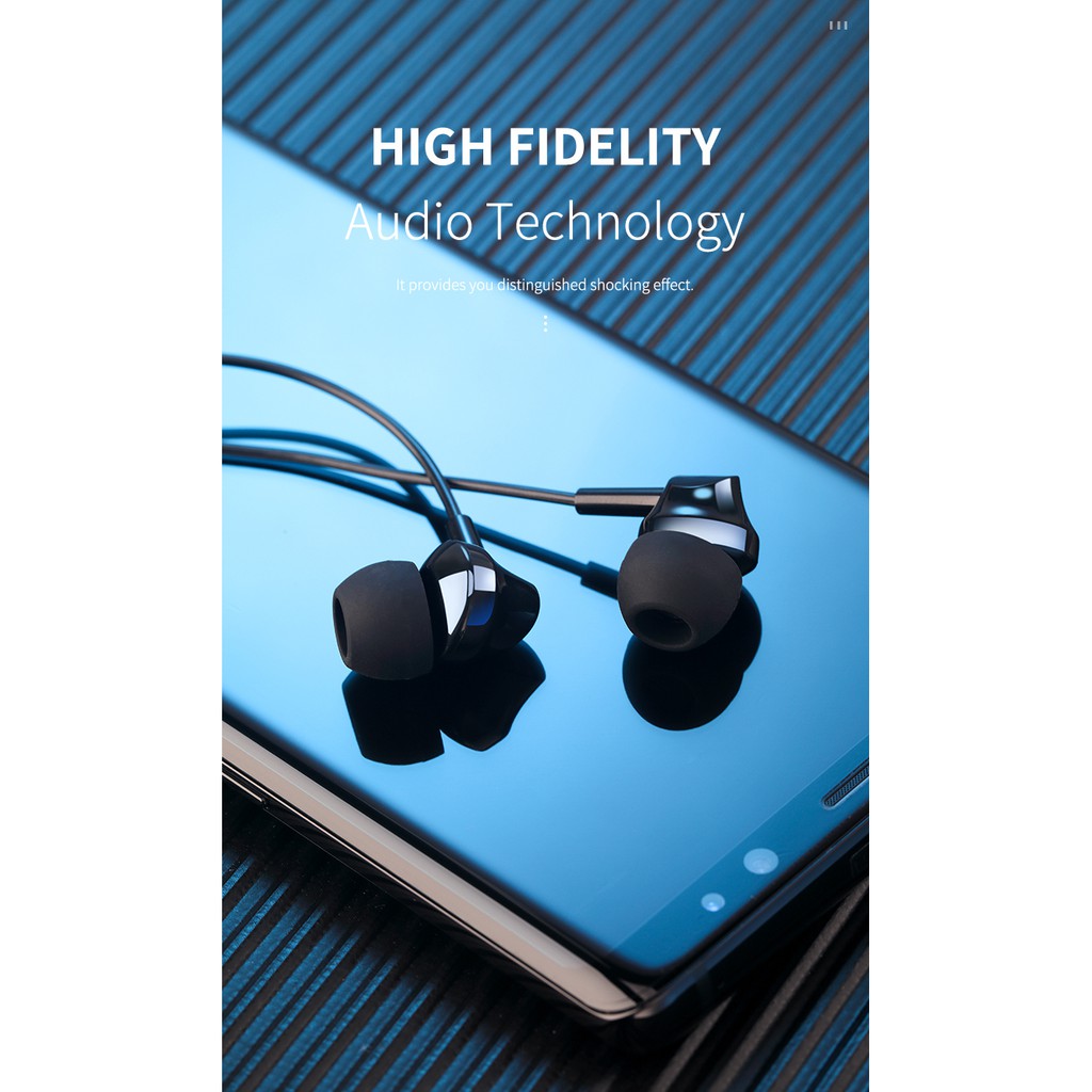 ROCK SPACE ES01 with Mic In-ear HIFI High Quality Stereo Earphone