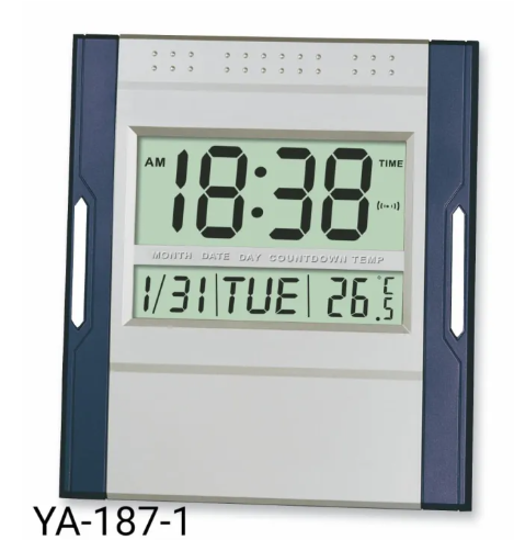 LCD Digital Wall Alarm Clock Round Shape