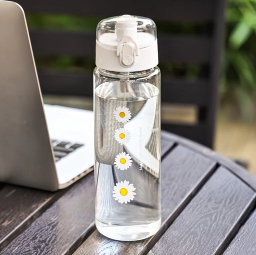 Cute Sun & Flower BPA-Free Water Bottle – Large Capacity Leakproof Sports & Travel Tumbler