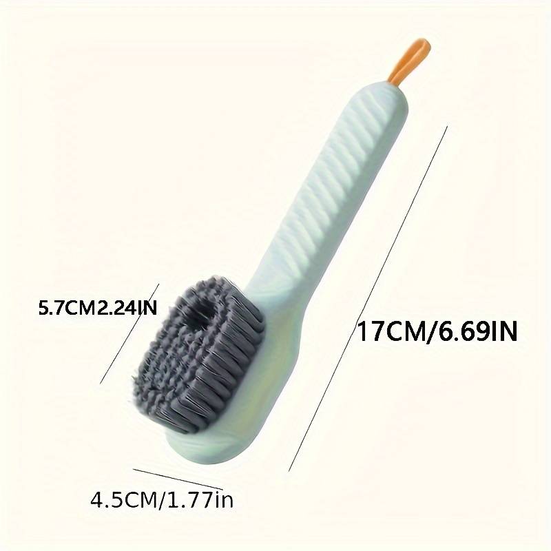 Multi-Functional Liquid Dispenser Shoe Brush with Soft Bristles, Plastic Handle, No Electricity Need