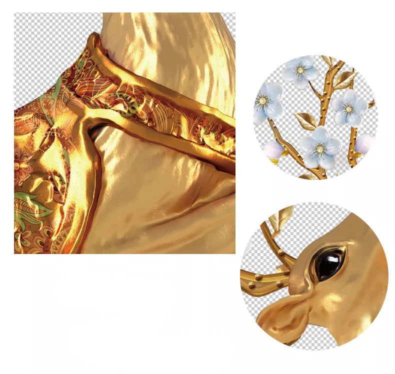 Buy More Gold Deer with Wall decoration stickers room wallpaper bedroom nursery kids room Home decoration Wall Stickers