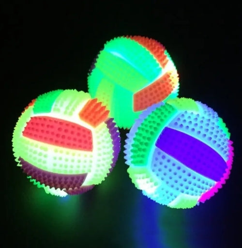Glowing Spiky Dog Ball – Battery-Powered Chew & Dental Care Toy for Interactive Play