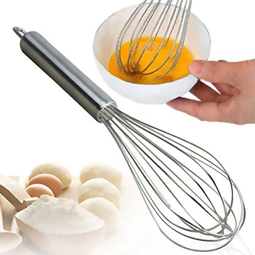 12-Inch Egg Whisk Beater with Metal Handle