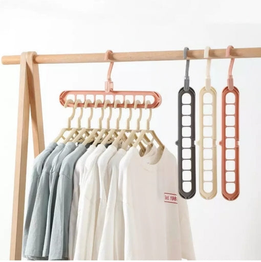 5Pcs Magic Wardrobe Space Saver Folding Hangers Anti-Skid Plastic Closet Organizer Hanger Set