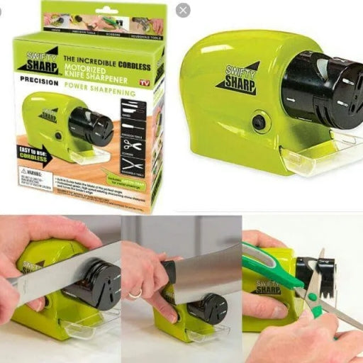 Swifty Sharp Cordless Electric Knife Sharpener – Portable Battery-Powered Blade Grinder