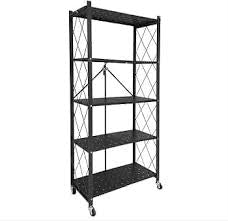 5-Layer Foldable Storage Rack, Heavy Storage Shelf Unit, Installation-Free, Steel Organizer