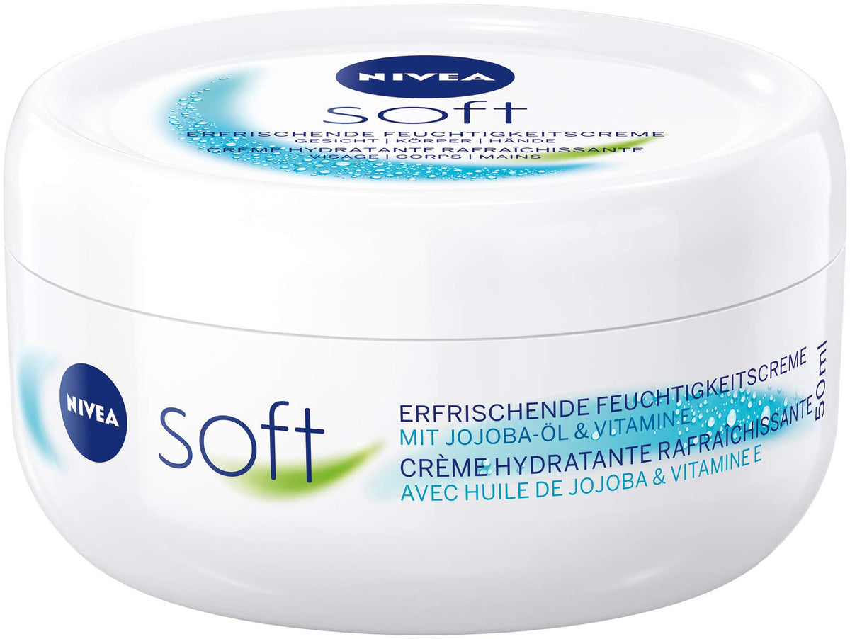 NIVEA Moisturising Cream, Soft Refreshing, Tube 50Ml