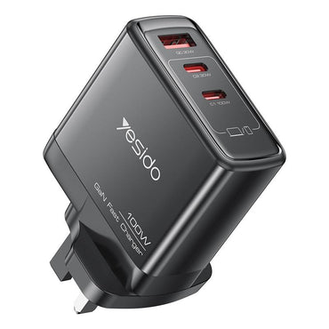 Yesido YC95 GaN PD100W Fast Charging 2*USB-C & USB-A Three Ports UK Standard Charger