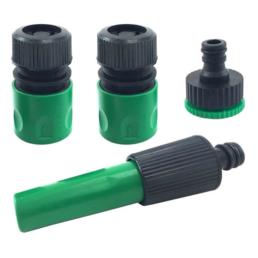 4Pcs Garden Hose Connector Set Adjustable Spray Nozzle Hose Pipe Tap Adapter