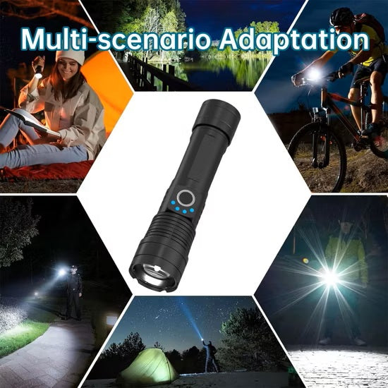 Aspor A761 LED Outdoor Strong Light Flashlight Waterproof Aluminum Alloy Rechargeable Torch