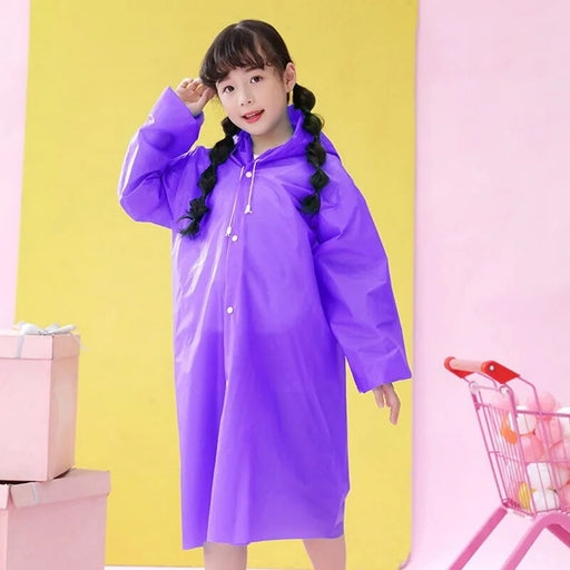 Children Raincoats Solid Color Kids Rainwear