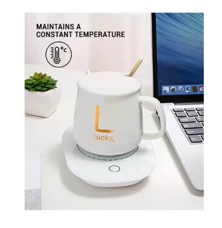 Ceramic Warm Mug USB Cable with Gold Spoon Gift Box
