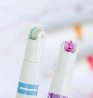 6-Piece Cute Patterned Curve Line Marker Pens | Quick-Drying Shaped Roller Highlighters