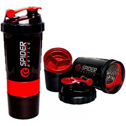 Spider Protein Shaker | Gym Shaker 550Ml with 2 Storage Extra Compartment for Gym