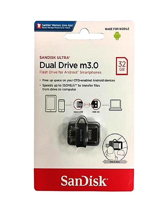SanDisk 32GB Dual Drive 3.0 Flash Drive for Android Smartphones