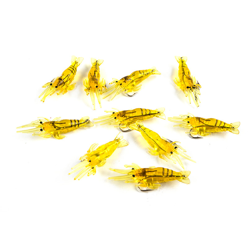 10pcs 4CM Shrimp Fishing Lure Soft lure Shrimps Soft Baits Artificial Shrimp Soft Bait Fake Lures Bionic Shrimp Worm For Fishing Bait Hook Lures Fishing Supplies