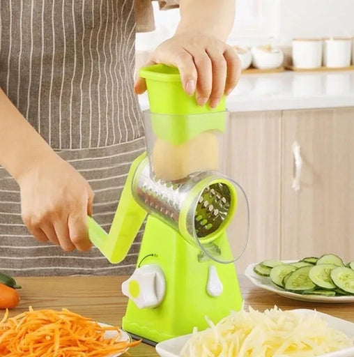 Tabletop Drum Grater with Manual Vegetable Spiral Slicer and Cheese Grater Handheld Grater