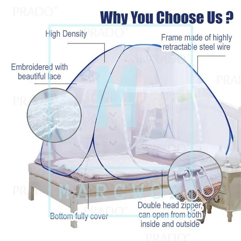 Foldable Mosquito Net, 6X5ft Bed Canopy Tent with Bottom Layer