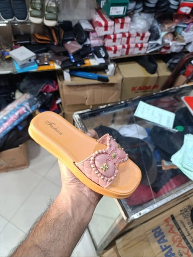 Pearl Bow Comfort Slides