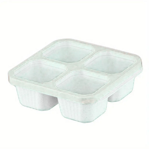High-Quality Wheat Straw 4-Compartment Divided Bento Lunch Box with Transparent Lids