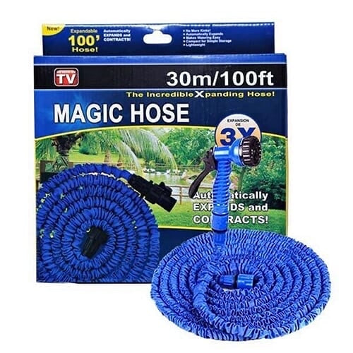 Extra Long 100 Feet Expandable Magic Garden Hose with High-Performance 7-in-1 Spray Gun