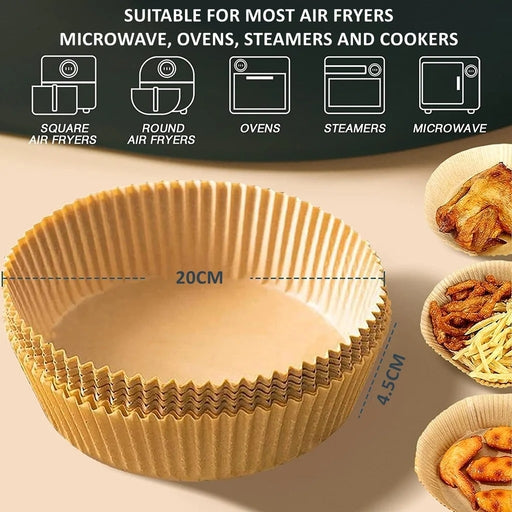 100Pcs/50pcs Food Grade Air Fryer Non-Stick (Fgaf ) Disposable Paper Liner 100 PCS for Frying Baking