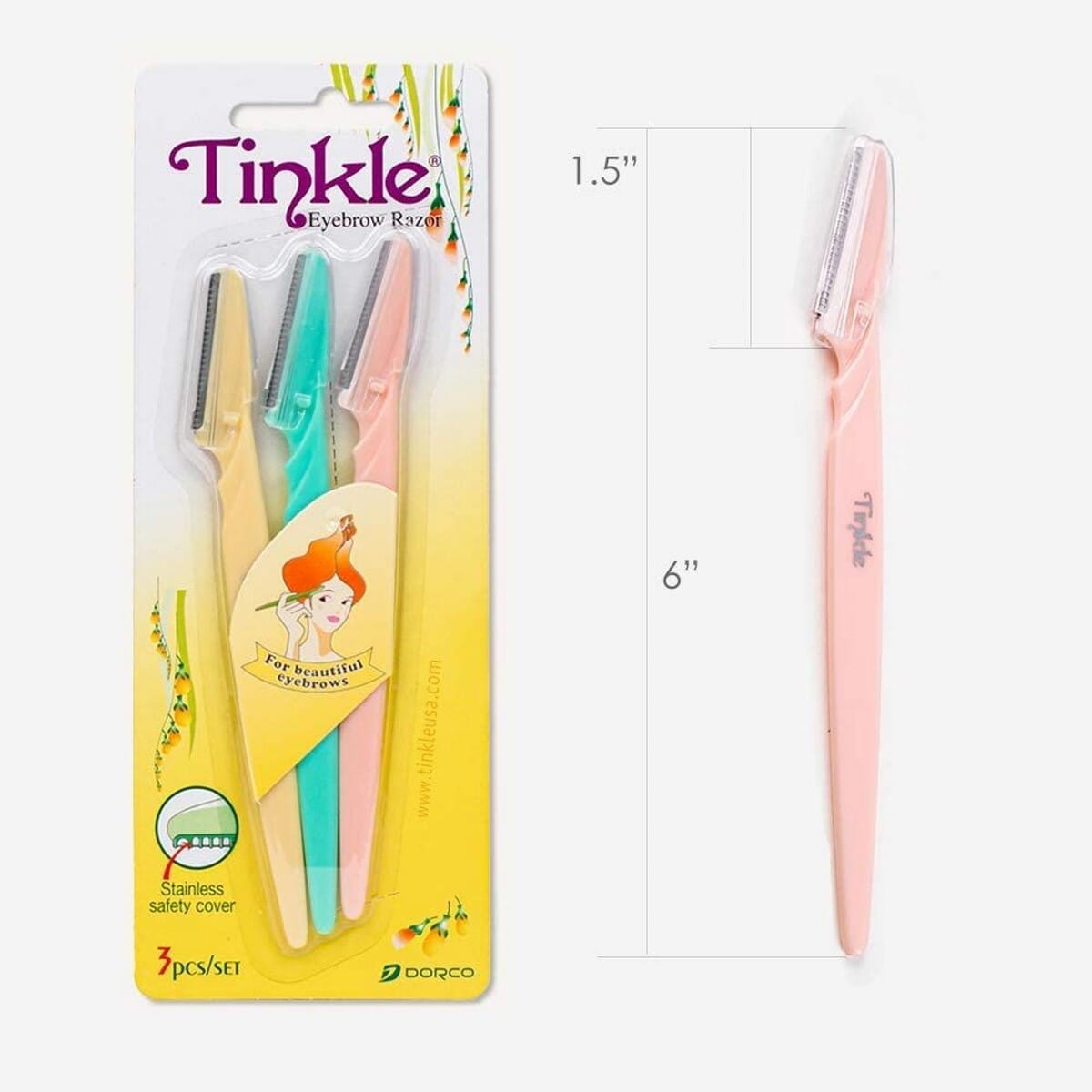 Tinkle - Eyebrow Razor / Eyebrow Shaping, Eyebrow Shaving Facial Care - 3 Pcs