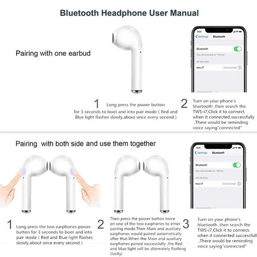 TWS Wireless Bluetooth Earphone Earbud Headset W/Charging Box Touch/Button Earbuds