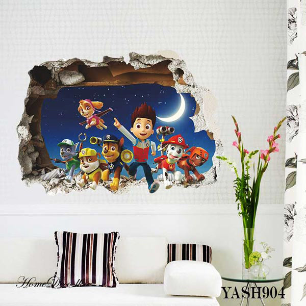 PAW Boy Patrol Wall Sticker Cartoon 3D Effect Decorative Wall Decal Home Decor Gifts for Kids Rooms Nursery room wall decoration children toys kids stickers