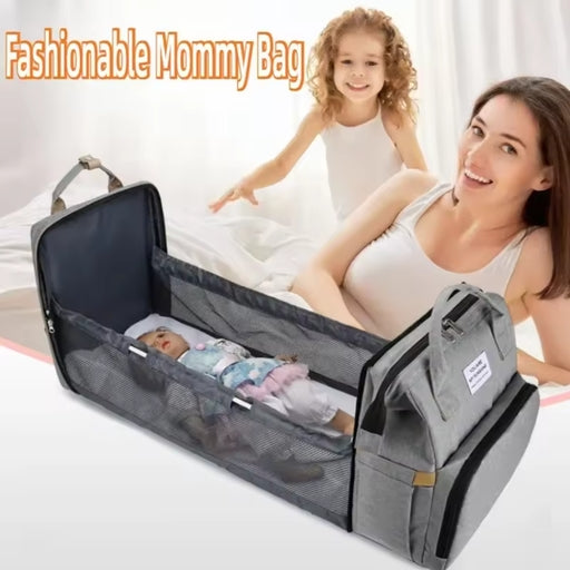 2 In 1 Baby Bag Organizer Diaper Bag Mommy Mummy Maternity Backpack, Portable Foldable