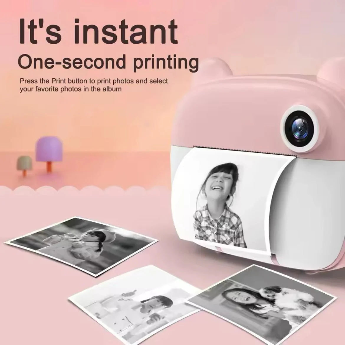 Kids Camera Instant Print Thermal Printer Video Toys for Gift