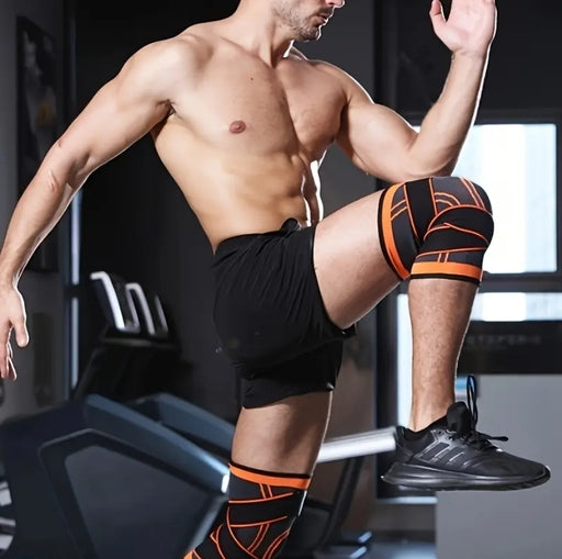 Double-Strap Knee Support Pads – Elastic Sports Protection for Fitness, Hiking & Daily Wear