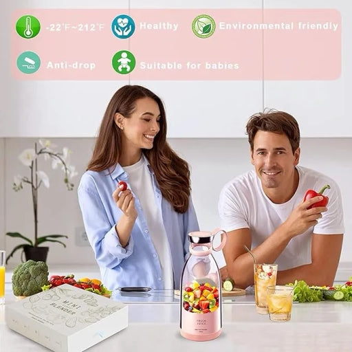 Portable USB Rechargeable Mini Blender, Electric Fruit Juicer and Smoothie Maker for Juices