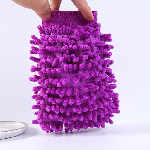 Double Sided Microfiber Washing Hand Gloves Cleaning Gloves 1Pc