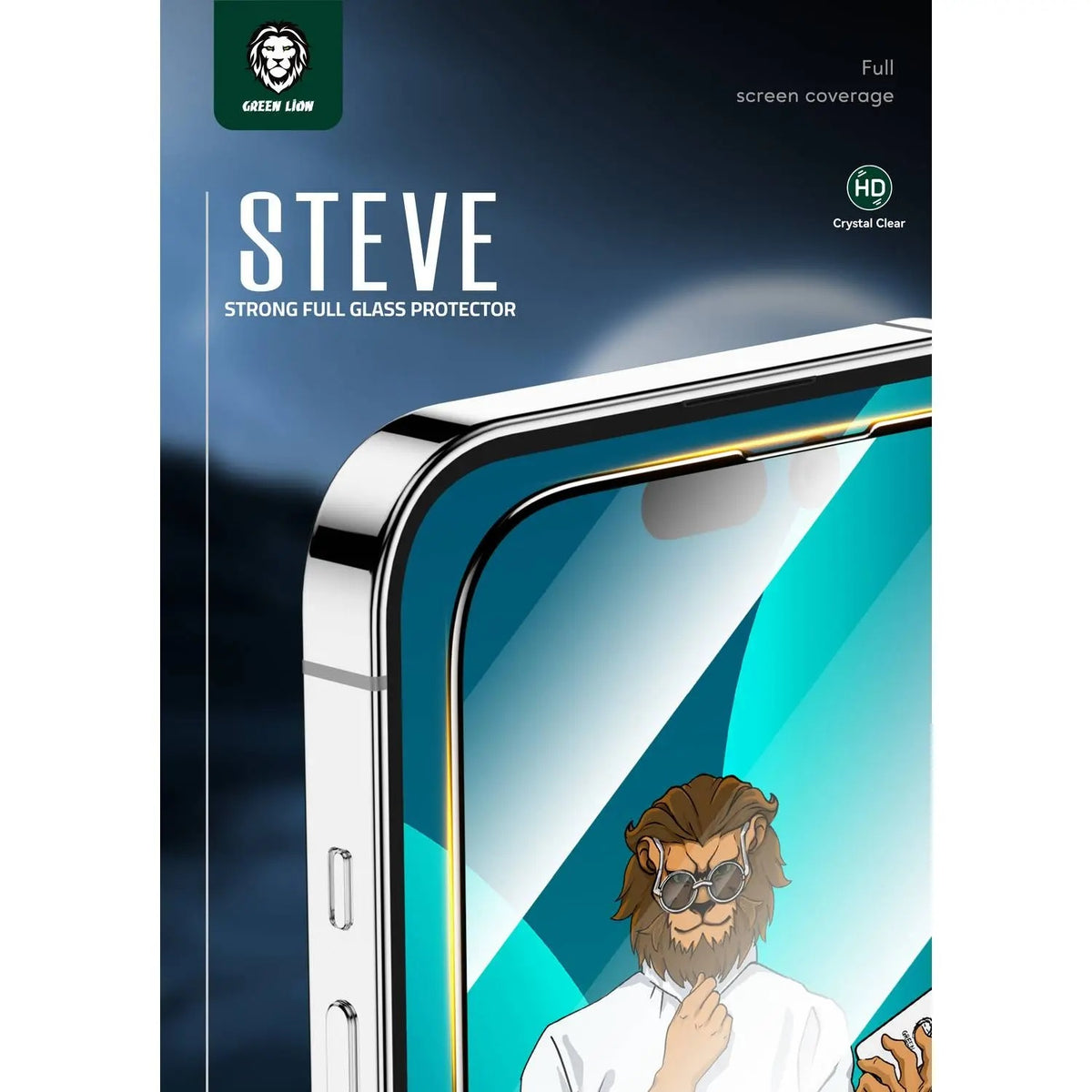 Green Lion Genuine 9H Steve Glass Strong Full Screen Protector For iPhone 15 PRO 6.1" - Tempered Glass