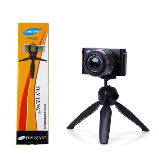 Yunteng 228 Mini Portable Tripod Stand with Universal Phone Holder, Ideal for Smartphones
