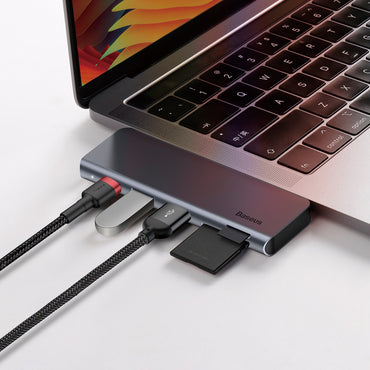 100% Genuine Baseus Harmonica 5 IN 1 TYPE-C HUB Adapter PD Power Supply , USB 3.0 ,Efficient TF / SD Slot