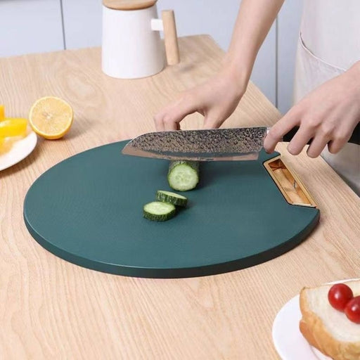 Dual-Sided Rotating Cutting Board – Round & Rectangle Non-Slip Chopping Board for Meat, Vegetables