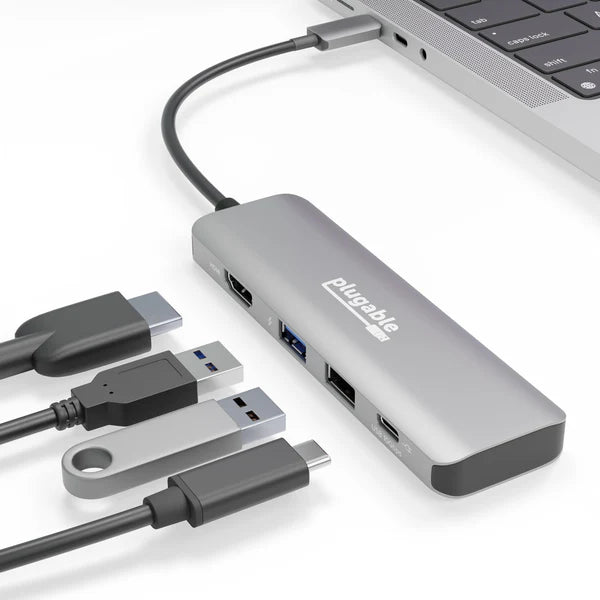 4-In-1 USB-C to USB-a Hub | Aluminum Multiport Splitter Adapter for Laptops & PC