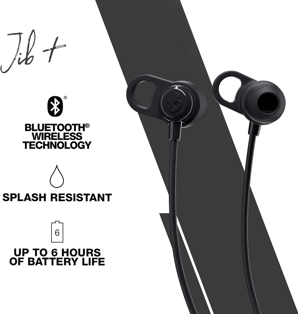 Skullcandy Jib+ In-Ear Wireless Earbuds, 6 Hr Battery, Microphone, Works with iPhone Android and Bluetooth Devices