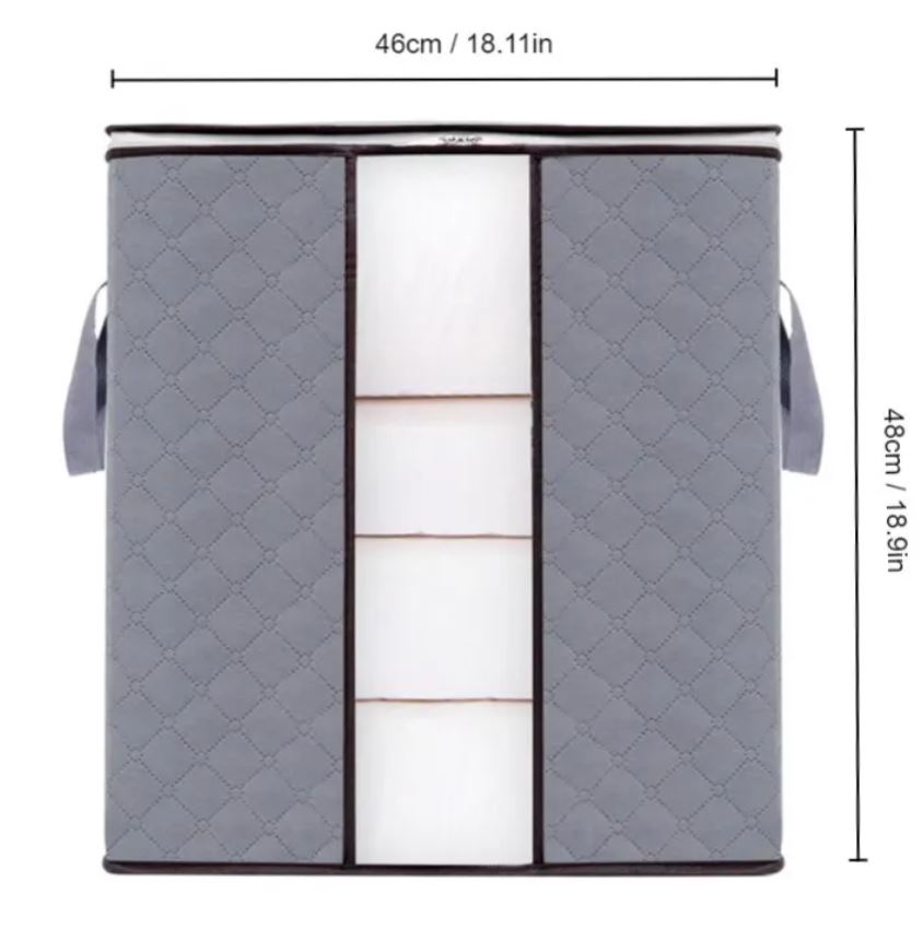 Large Capacity Non-Woven Storage Box for Clothing and Bedding Storage Semitransparent Durable