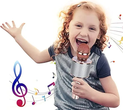 Wireless Bluetooth Karaoke Microphone with Speaker, Voice Changer & Recorder for IOS/Android