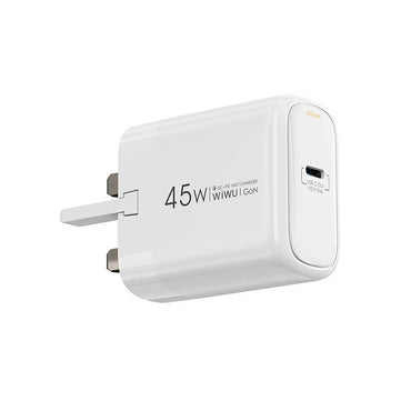 WiWU Ark 45W PD GaN Fast Charger (UK) Wi-U035 1 USB-C Fast Charging Adapter