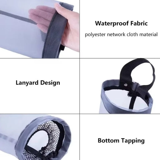 1Pc Foldable Mesh Plastic Bag Holder – Breathable, Washable Hanging Storage Dispenser for Kitchen