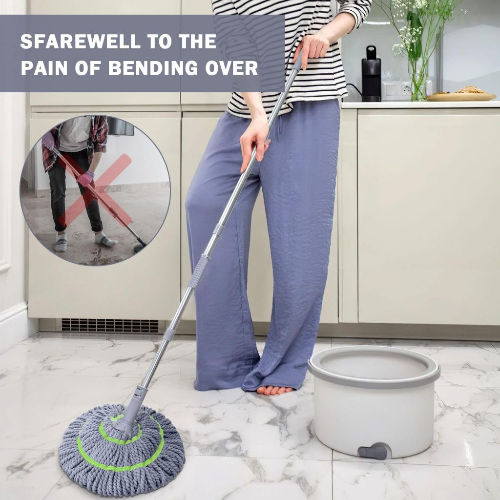 Easy-Wring Hands-Free Floor Mop – Self-Wringing Microfiber Mop for Kitchen, Bedroom & Living Room