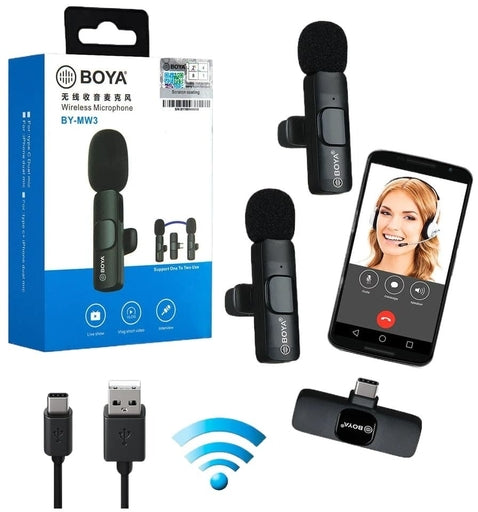 BOYA by-MW3 Wireless Microphone System for Smartphones Cameras and Content Creators